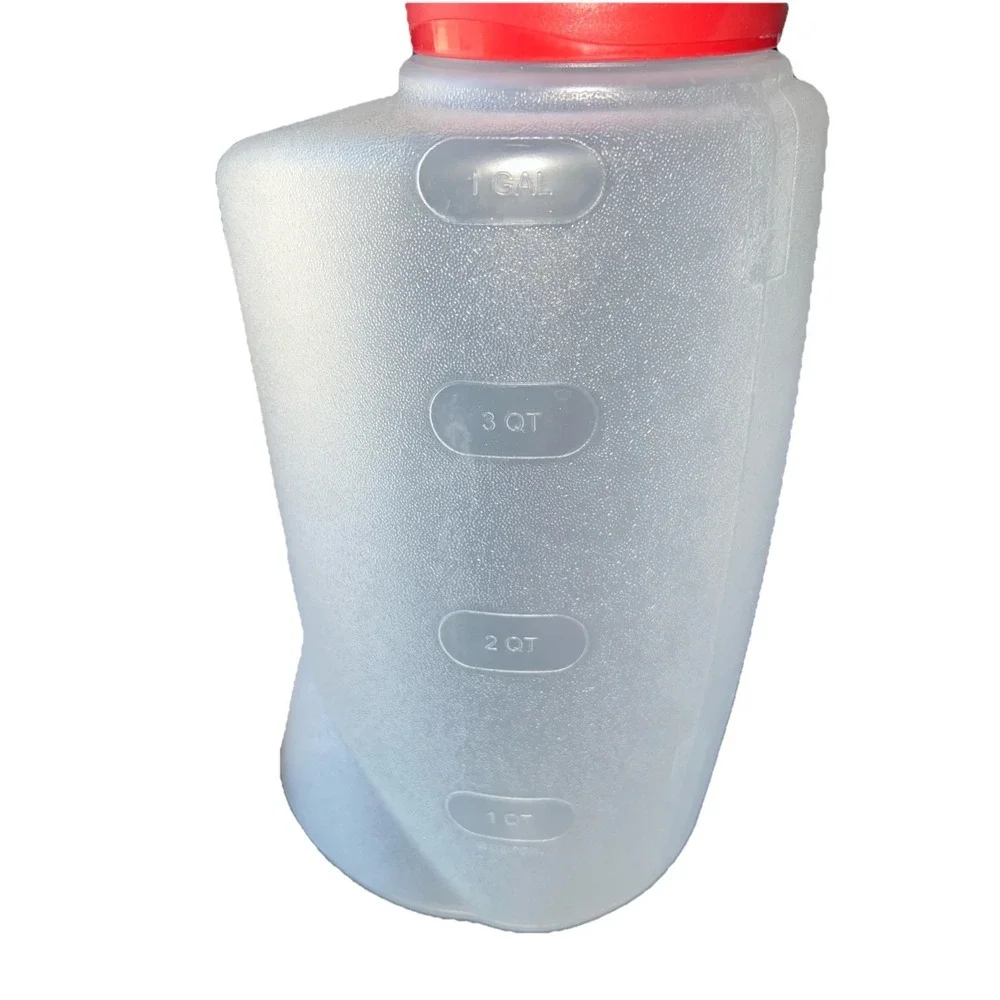 Rubbermaid MixerMate 1 Gallon 3.8L‎ Drink Jug Bottle Red Flip Cap 1000-3 Plastic